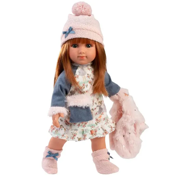 Llorens: Bambola Nicole di 35 cm con capelli rossi e gilet rosa immagine 3