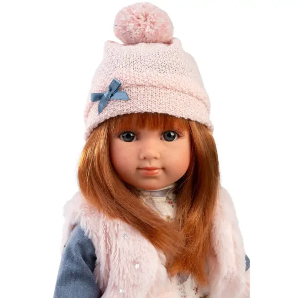 Llorens: Bambola Nicole di 35 cm con capelli rossi e gilet rosa immagine 4