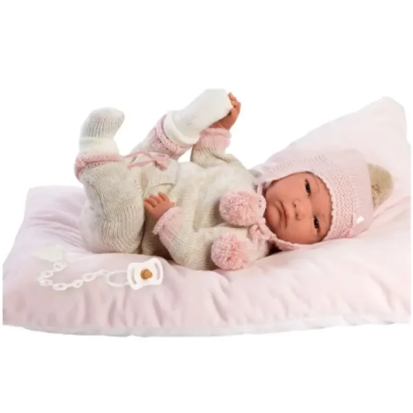 Llorens: Bambola neonato realistico edizione limitata Reborn con abito con pon pon 42 cm immagine 1
