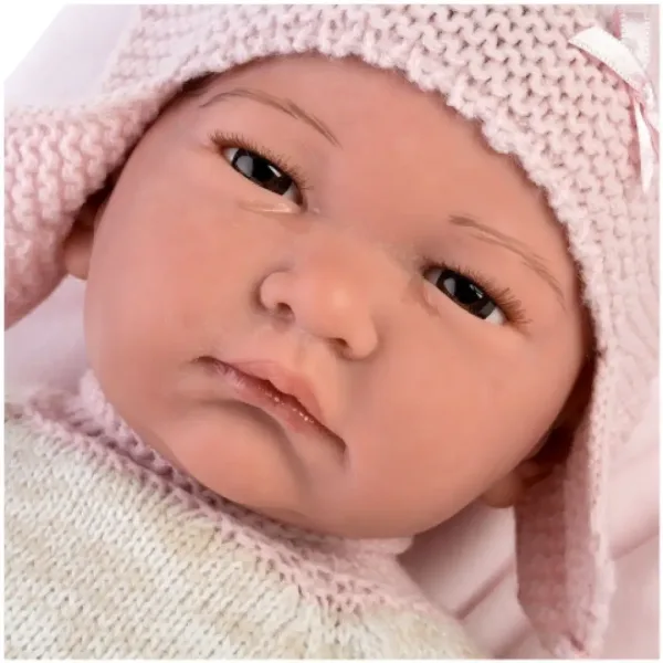 Llorens: Bambola neonato realistico edizione limitata Reborn con abito con pon pon 42 cm immagine 3