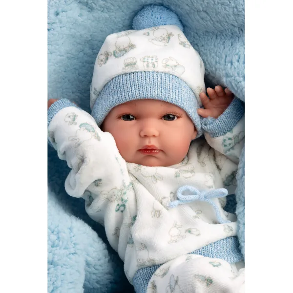 Llorens: Bimbo, bambola neonato da 35 cm con biberon e coperta immagine 3