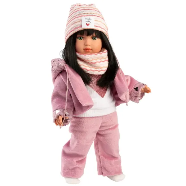 Llorens: Icona di moda bambola Gréta da 40 cm con cappotto rosa immagine 4