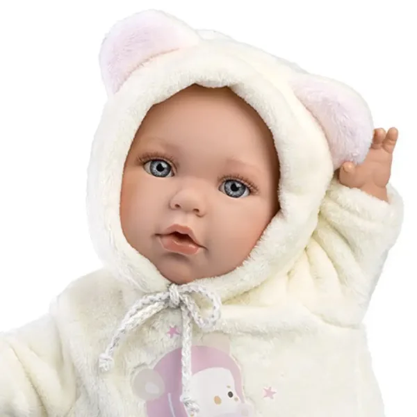 Llorens: Julia bambola in tutina con orecchie da orso e ciuccio 42 cm immagine 3