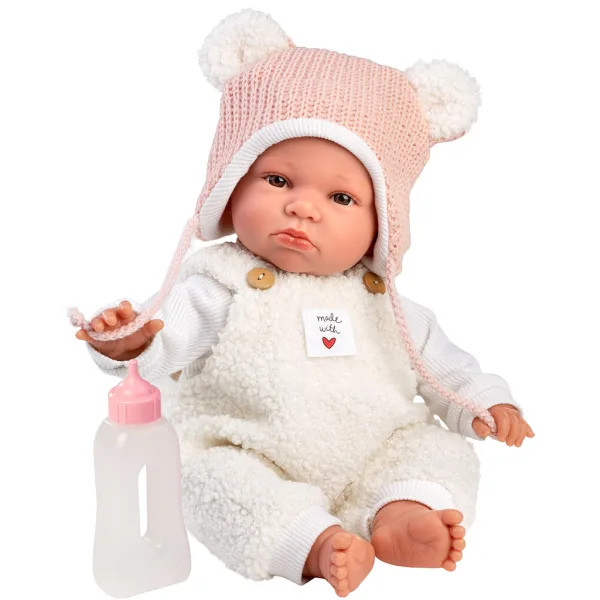 Llorens: Lara, bambola piangente da 38 cm con cappellino con orecchie da orso immagine 2