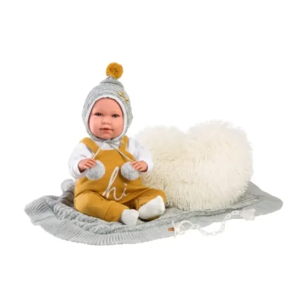 Llorens: Mimi Llorana bambola neonato piangente di 42 cm con coperta e cuscino peloso immagine 3