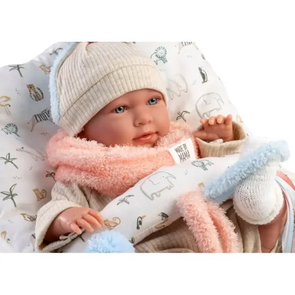 Llorens: Mimi bambola piangente di 42 cm con cappello con orecchie e cuscino immagine 3