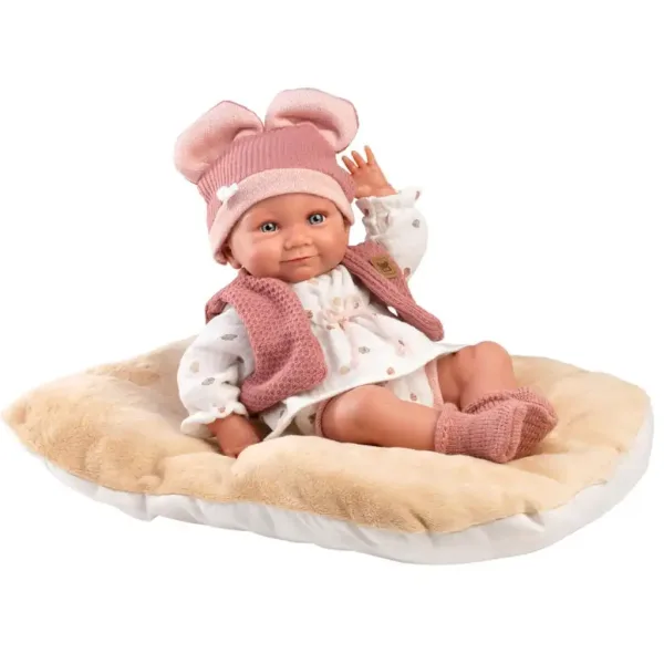 Llorens: Nica bambola neonata femmina con cuscino morbido 38cm immagine 2