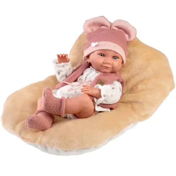 Llorens: Nica bambola neonata femmina con cuscino morbido 38cm immagine 4