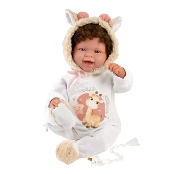 Llorens: Tala Sonrisas bambola neonato da 44 cm con suoni in abito con giraffa immagine 3