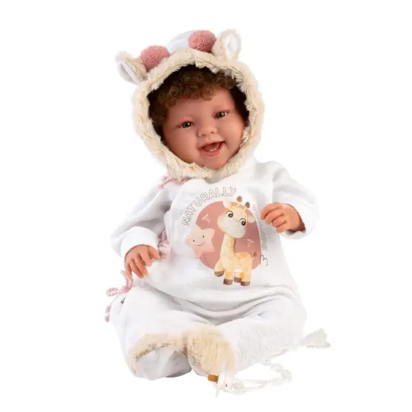 Llorens: Tala Sonrisas bambola neonato da 44 cm con suoni in abito con giraffa immagine 4