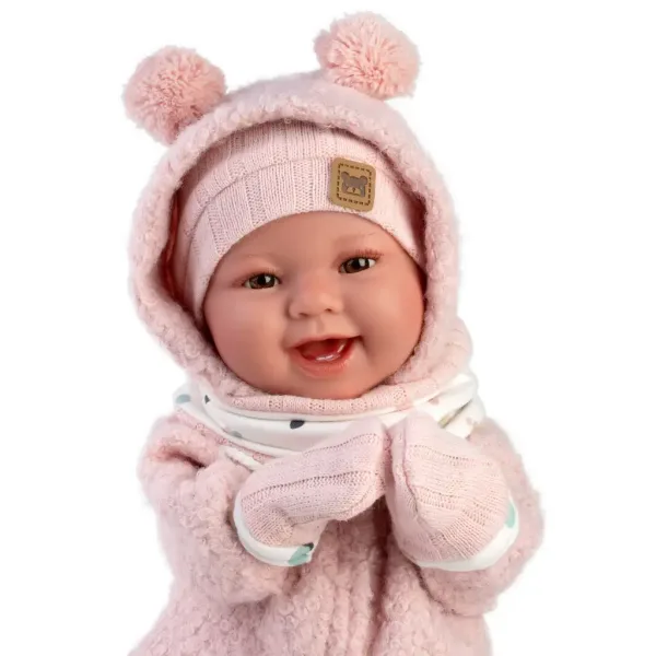 Llorens: Tala Sonrisas bambola neonato da 44 cm con suoni in tutina rosa immagine 4