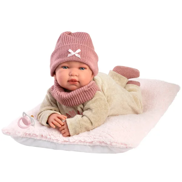 Llorens: Tina, bambola neonata da 44 cm con cuscino morbido immagine 3