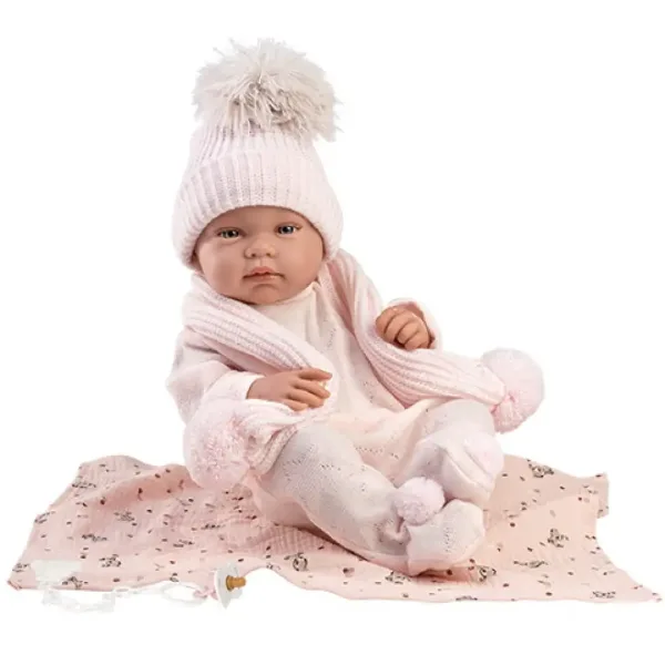 Llorens: Tina neonato in set rosa con copertina e ciuccio 43cm immagine 3