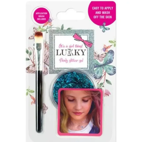 Lukky: Gel corpo blu glitterato immagine 1