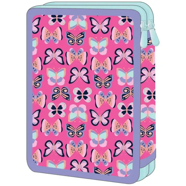 Luna: Astuccio a 2 scomparti con farfalle Must Team Life is Sweet immagine 2