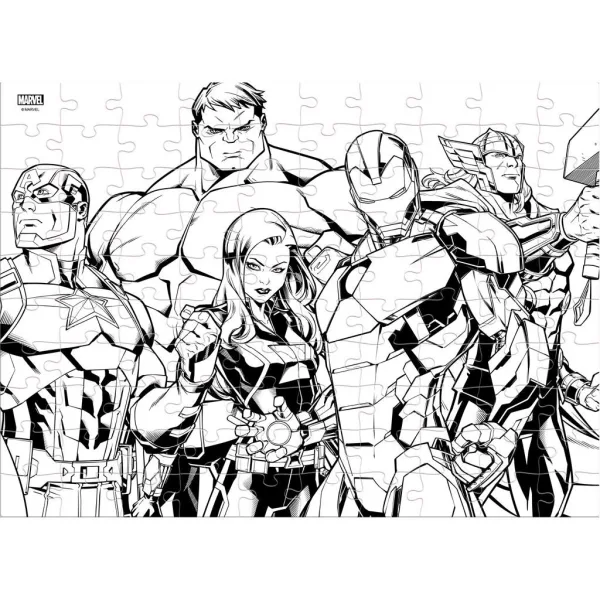 Luna: Avengers 2 in 1 puzzle da colorare da 100 pezzi immagine 3