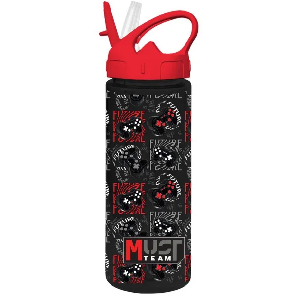 Luna: Bottiglia di plastica con cannuccia, decorata con motivo Must Team, disponibile in diverse varianti, 500 ml, 1 pezzo immagine 4