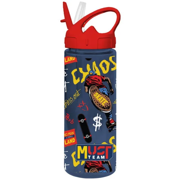 Luna: Bottiglia di plastica con cannuccia, decorata con motivo Must Team, disponibile in diverse varianti, 500 ml, 1 pezzo immagine 5