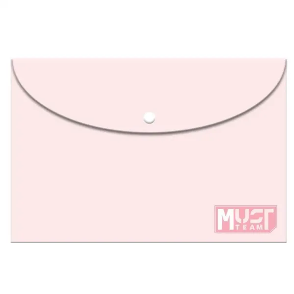 Luna: Cartella con bottone a pressione formato A4, colore rosa pastello immagine 1