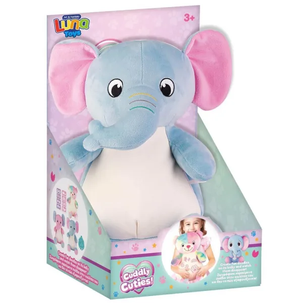 Luna: Cuddly Cuties elefante di peluche da colorare immagine 1