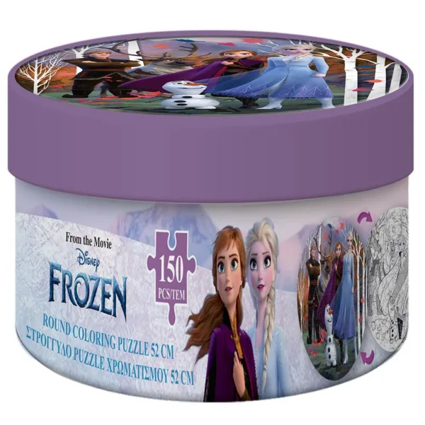 Luna: Frozen 2 - Puzzle rotondo 2 in 1 da 150 pezzi da colorare immagine 1