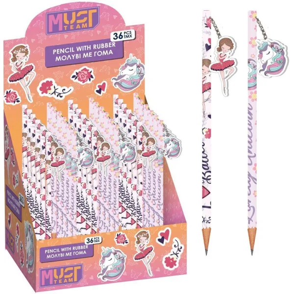 Luna: Matita con gomma decorata con motivo femminile, disponibile in due varianti, 1 pezzo immagine 1