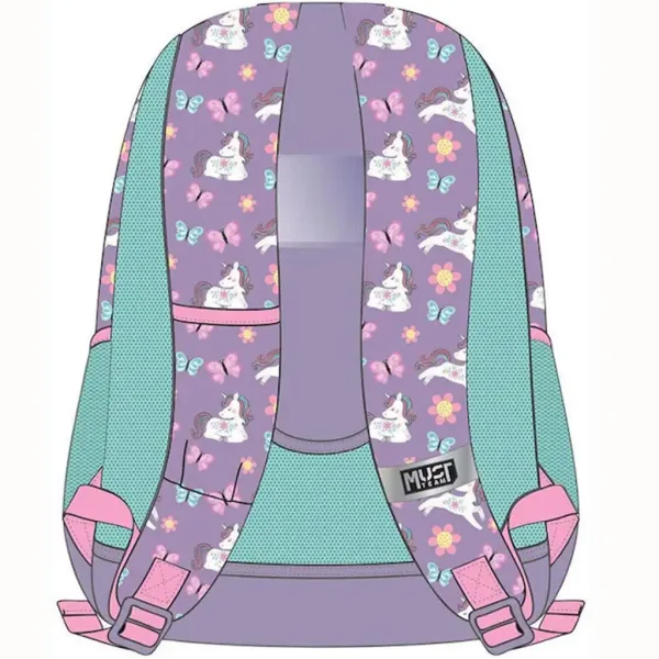 Luna: Must Team Unikornis zaino scolastico arrotondato a 3 scomparti, 32x18x43cm immagine 2