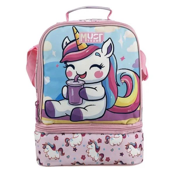 Luna: Must Team borsa termica per la merenda con unicorni a due scomparti 22x16x28 cm immagine 1