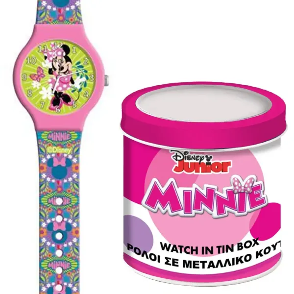 Luna: Orologio analogico da polso con Minnie Mouse in scatola di metallo decorativa immagine 1