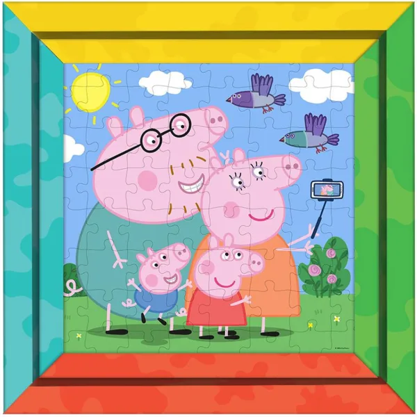 Luna: Peppa Pig puzzle 2 in 1 da 64 pezzi da colorare con cornice immagine 2