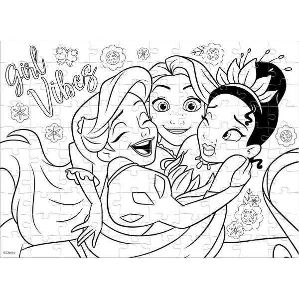 Luna: Principesse Disney 2 in 1 puzzle da 100 pezzi da colorare immagine 3
