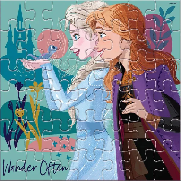 Luna: Puzzle da colorare da 42 pezzi con le sorelle di Frozen 2 immagine 2