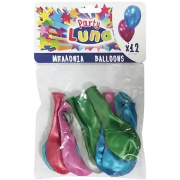 Luna: Set di 12 palloncini colorati in metallo immagine 1