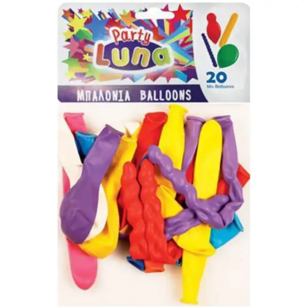 Luna: Set di 20 palloncini colorati di diverse forme immagine 1
