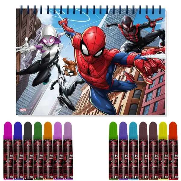 Luna: Set di colorazione di Spider-Man con stencil e adesivi 54x47cm immagine 2