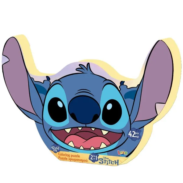 Luna: Stitch puzzle da 42 pezzi da colorare immagine 1