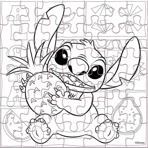 Luna: Stitch puzzle da 42 pezzi da colorare immagine 3