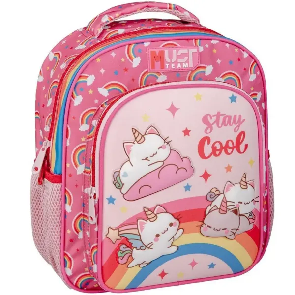 Luna: Zaino per lasilo a 2 scomparti rotondi Team unicorni gattini, 27x10x31 cm immagine 1