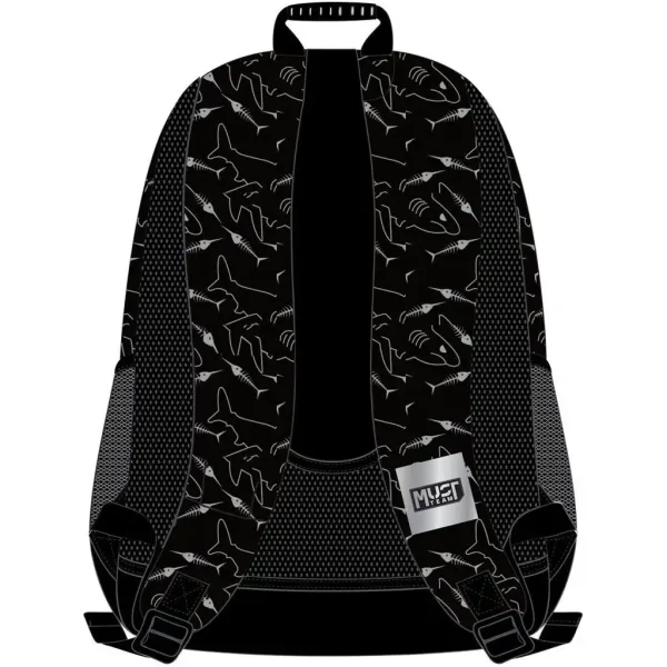 Luna: Zaino scolastico Must Team con squali, arrotondato, a 3 scomparti, 32x18x43 cm immagine 2
