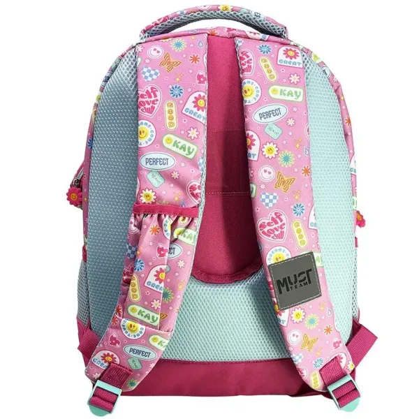 Luna: Zaino scolastico Must Team good vibes con motivo smiley, arrotondato, a 3 scomparti, 32x18x43 cm immagine 2