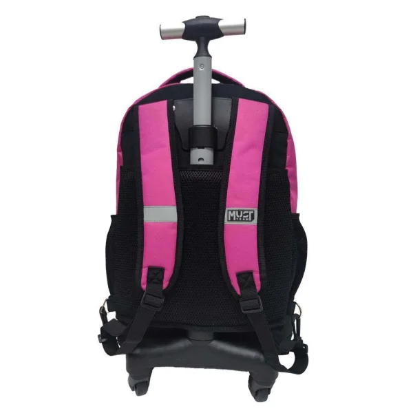 Luna: Zaino trolley scolastico Must Team Pink a 3 scomparti, zaino 31x24x45 cm immagine 2