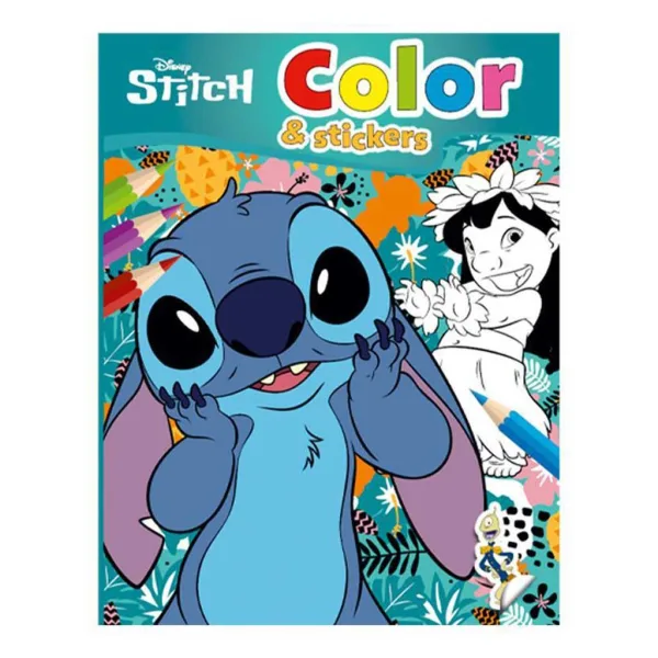 Luna: quaderno da colorare Disney Stitch con adesivi, 32 pagine immagine 1