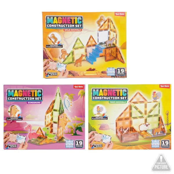 Magnetic - set da costruzione magnetico con animali, 19 pezzi, assortito, 1 pezzo immagine 1