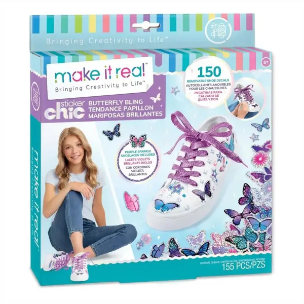 Make It Real: Decorazione Scarpe Sticker Chic - Farfalle immagine 1