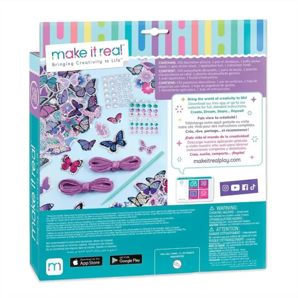 Make It Real: Decorazione Scarpe Sticker Chic - Farfalle immagine 2