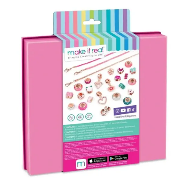 Make it Real: Braccialetti con Ciondolo di Cristallo Rosa immagine 2