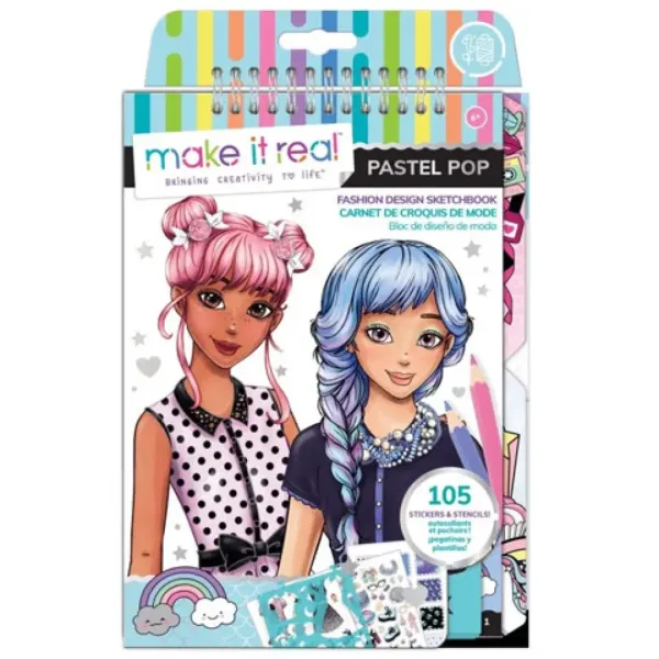 Make it Real: Quaderno di schizzi per stilisti con accessori - Pastel Pop immagine 1