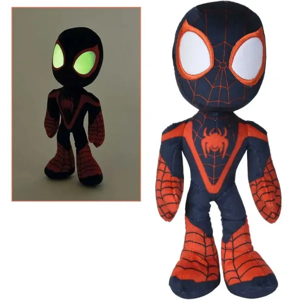 Marvel: Amici Straordinari - Peluche di Spider-Man Miles Morales con occhi che si illuminano al buio 25cm immagine 1