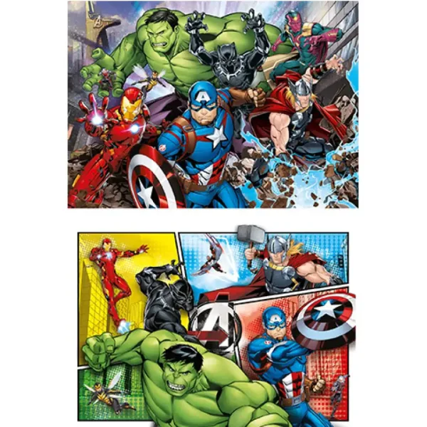 Marvel Avengers Supercolor 2 in 1 puzzle 2x60 pezzi - Clementoni immagine 2