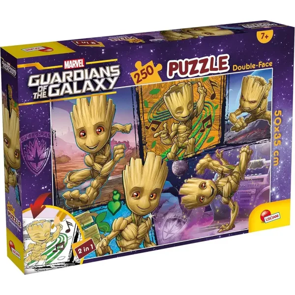 Marvel Groot 2 in 1 puzzle da 250 pezzi e libro da colorare 50x35cm - Lisciani immagine 1